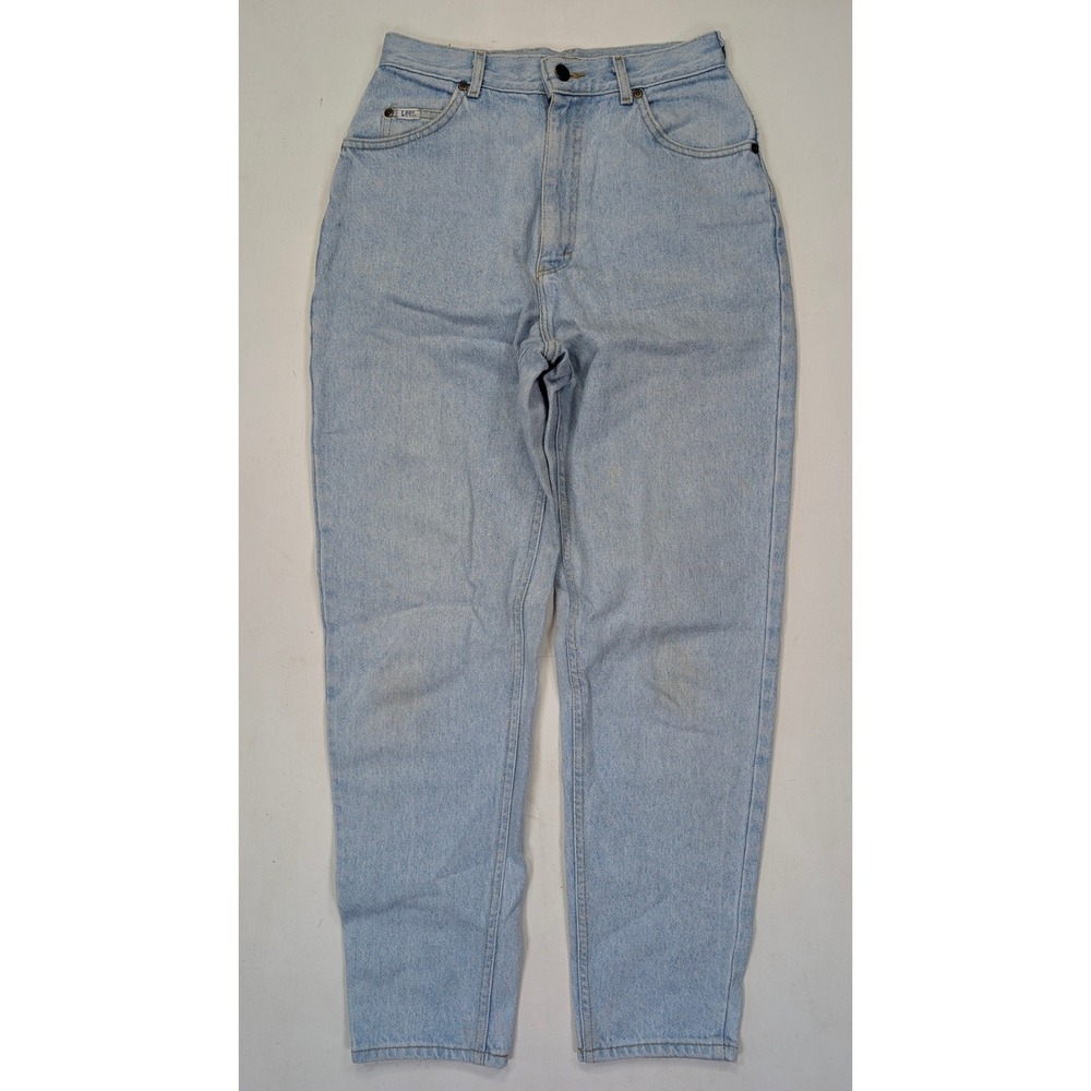 Vintage Lee High Waisted Mom Jeans Light Wash Tapered Leg USA Made Size 12 Med